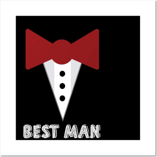 Best man wedding party t shirt mock tuxedo Posters and Art